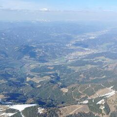 Flugwegposition um 14:37:00: Aufgenommen in der Nähe von Leoben, 8700 Leoben, Österreich in 2545 Meter